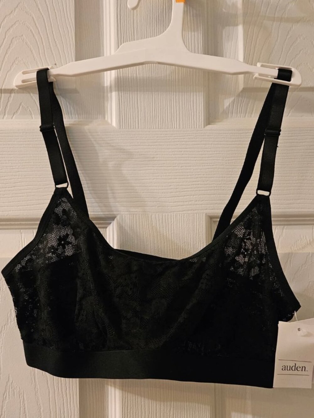 LOT of 2 Women's Lace Bralette - Auden Black Medim lightly lined lace. NWT.